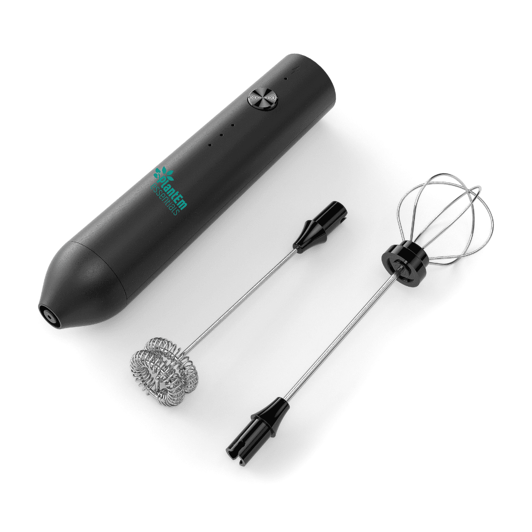 PlantEm Handheld Rechargeable Frother with extra whisk