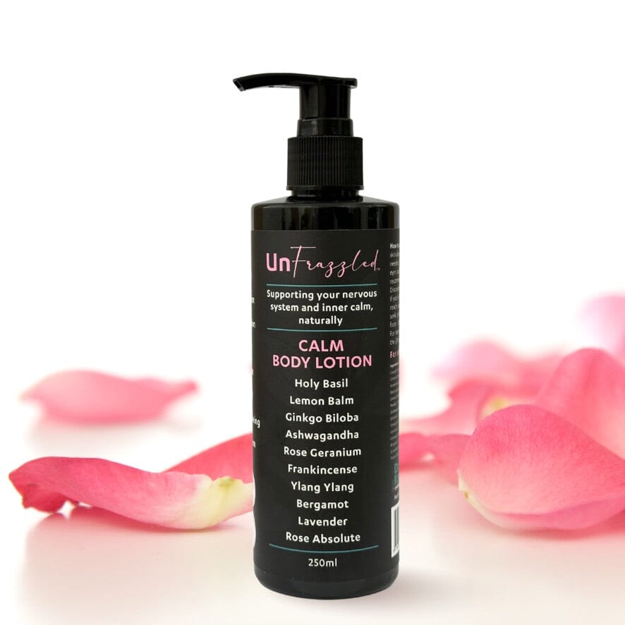 UnFrazzled Calm natural body lotion Dr Kez chirolab rose petals