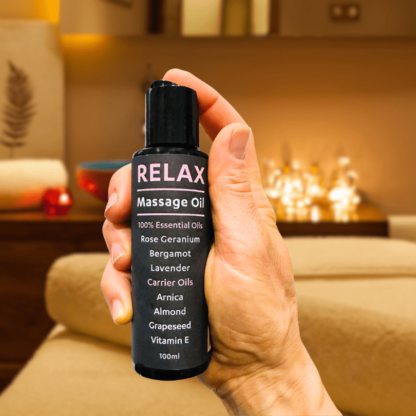 Relax massage oil for relaxing with essential oils