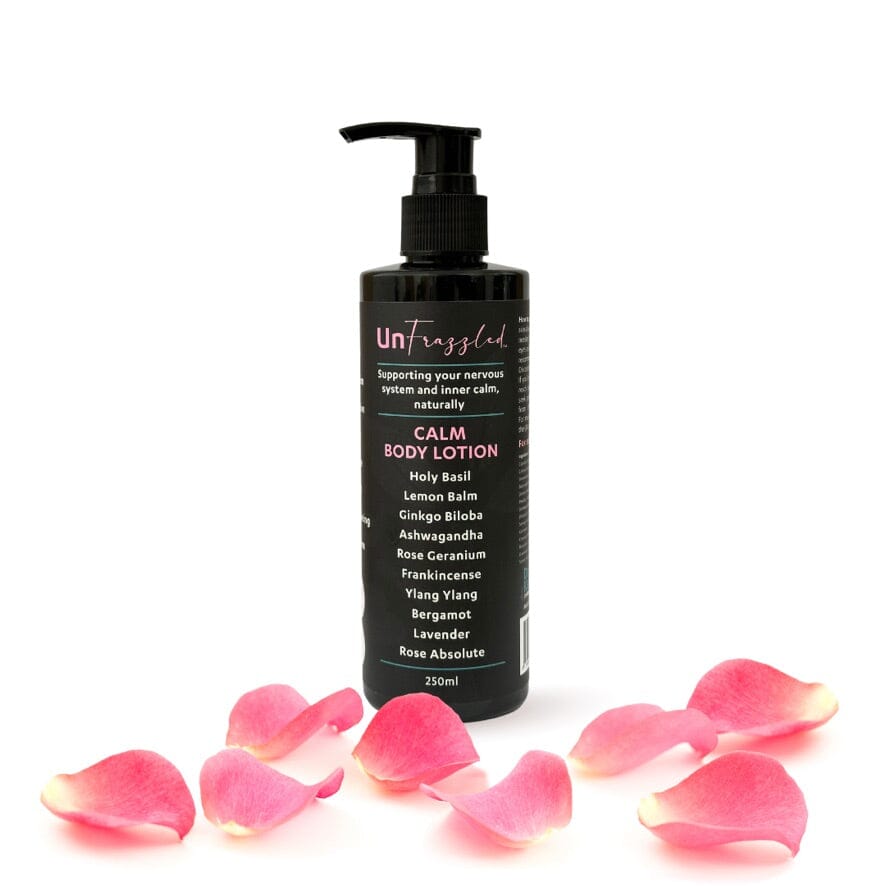 UnFrazzled Calm natural body lotion Dr Kez chirolab rose petals