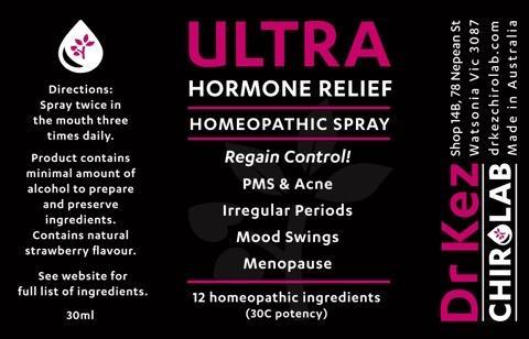 ULTRA Hormone Relief Spray - Natural Hormone Balance - Dr Kez Chirolab 